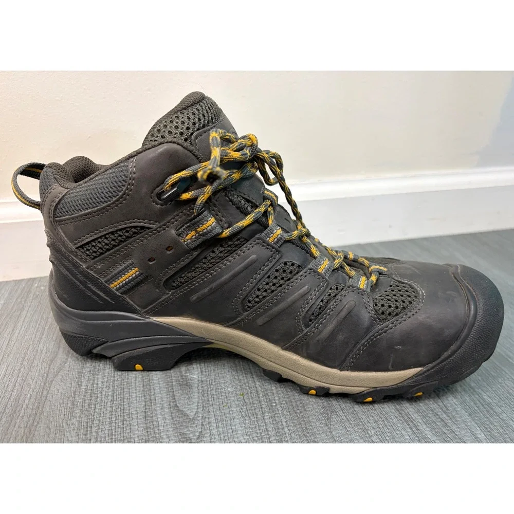 Keen Utility Lansing Mid Work Boots 9.5D Raven Gray Steel Toe EH Safety Hiking